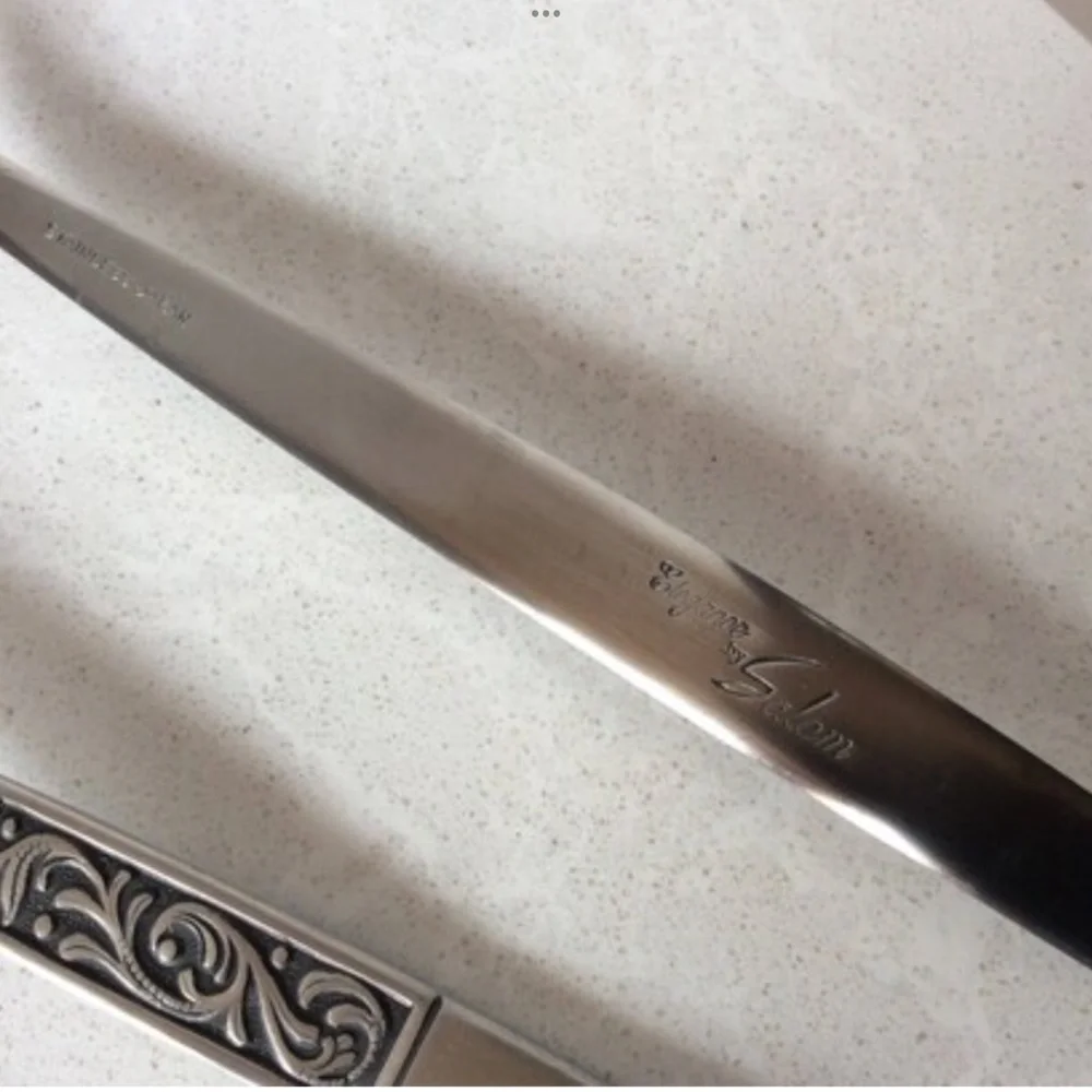 New! Set of 6 Vintage Elegance by Salem Spoons Tablespoons Stainless Steel MCM